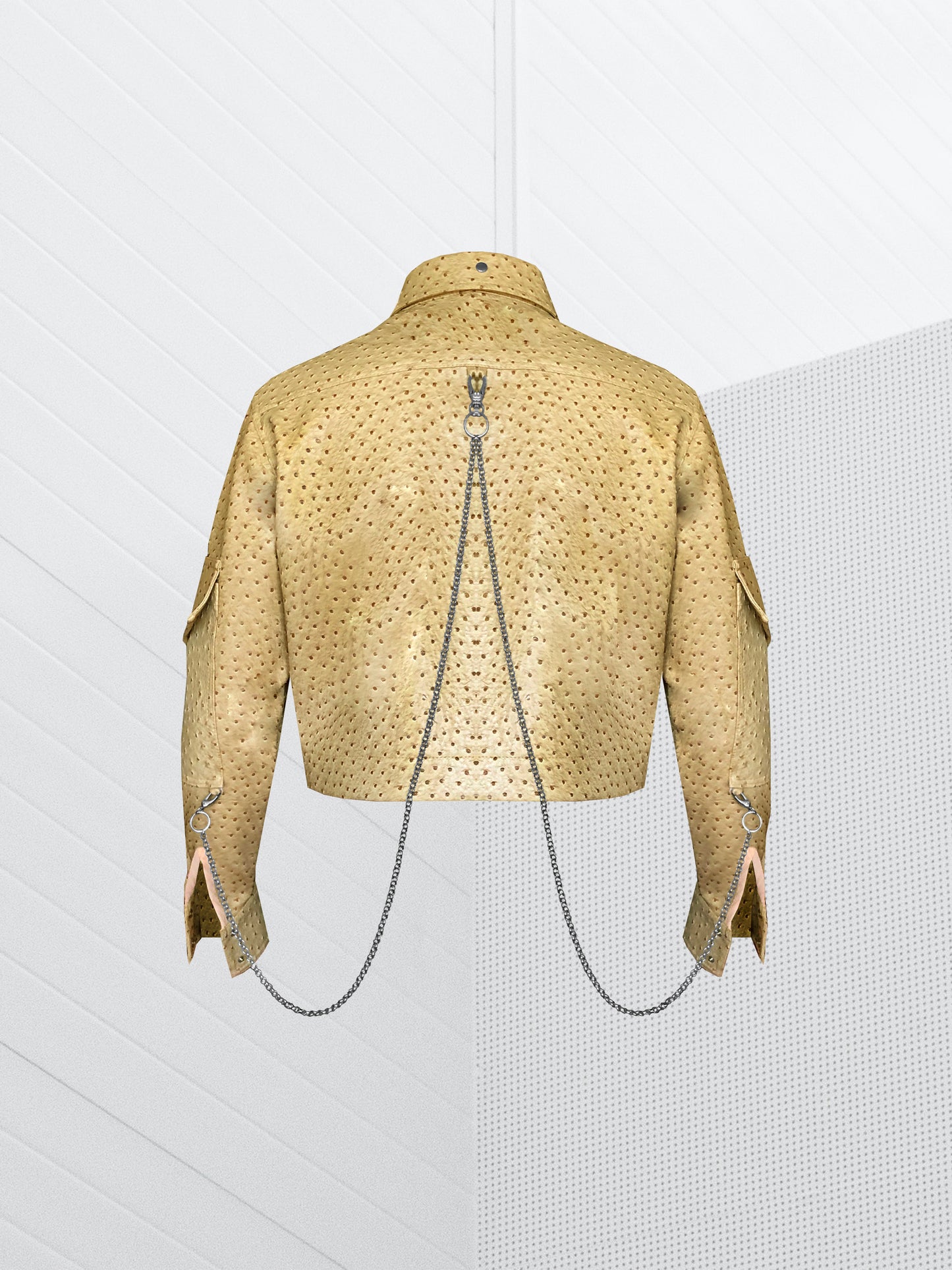 W ESSENTIAL BEIGE AVESTRUX CROP JACKET