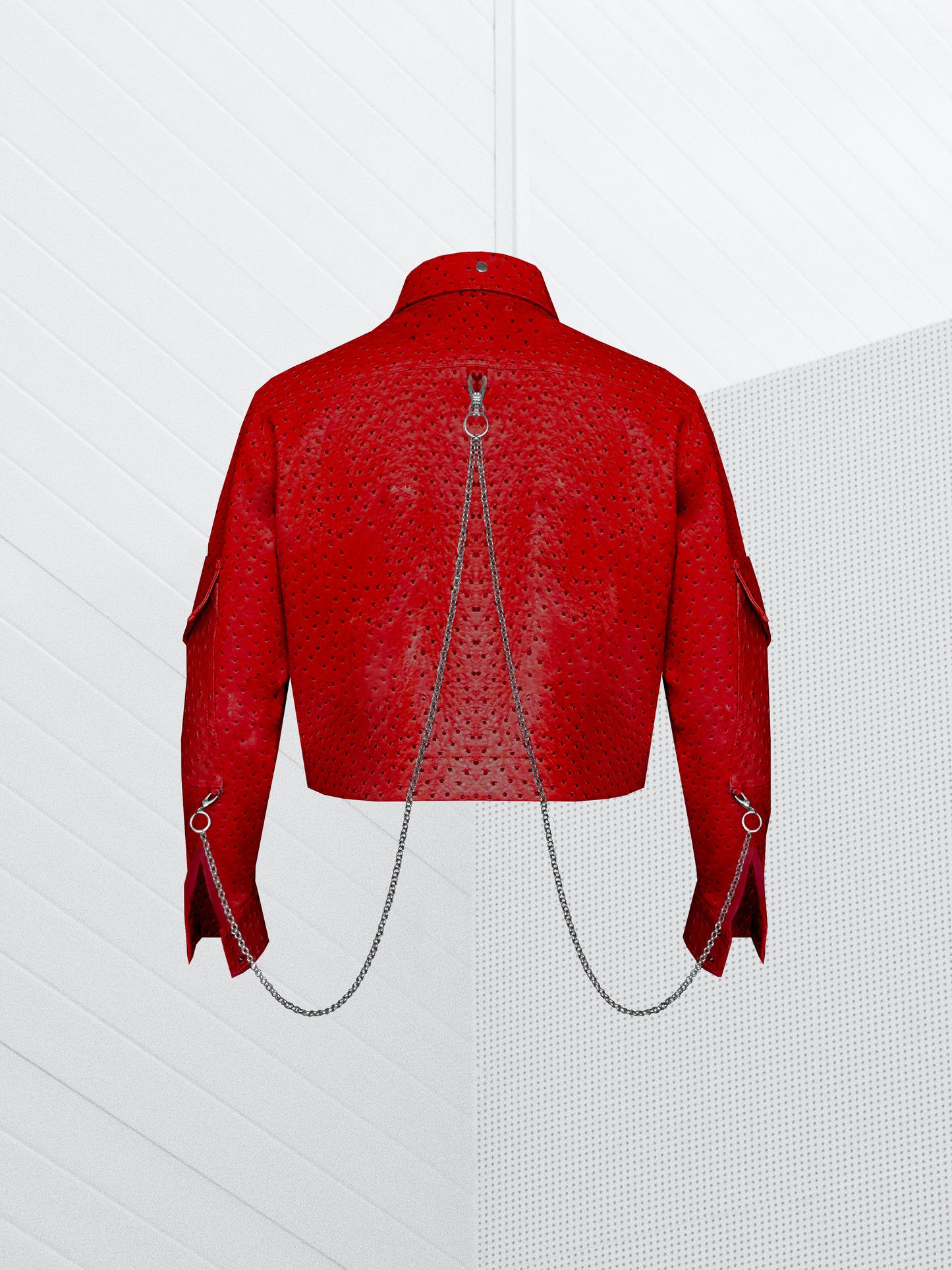 W ESSENTIAL RED AVESTRUX CROP JACKET