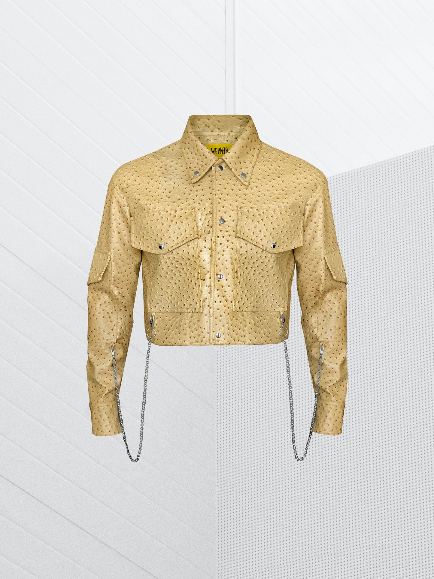 W ESSENTIAL BEIGE AVESTRUX CROP JACKET