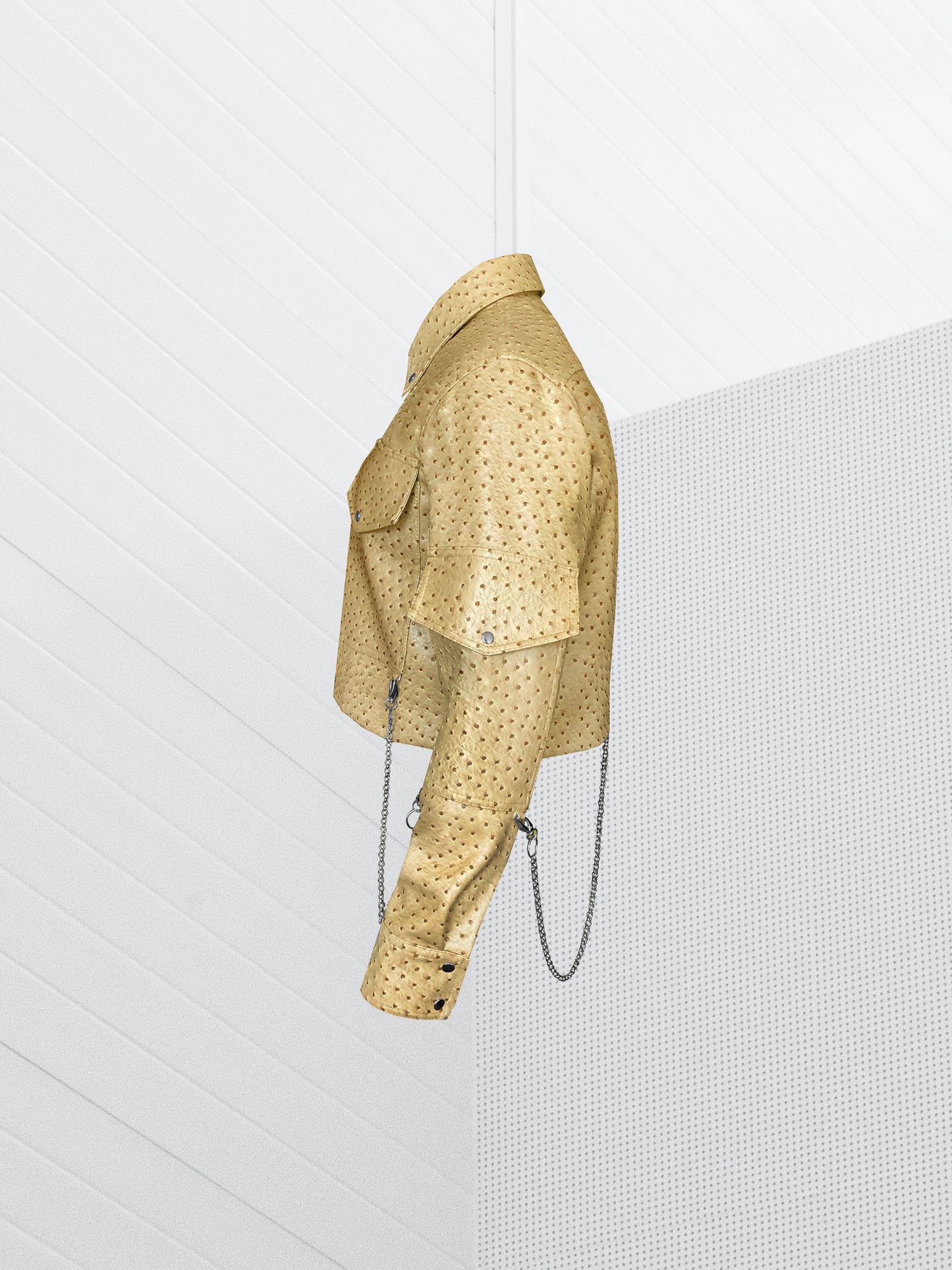 W ESSENTIAL BEIGE AVESTRUX CROP JACKET