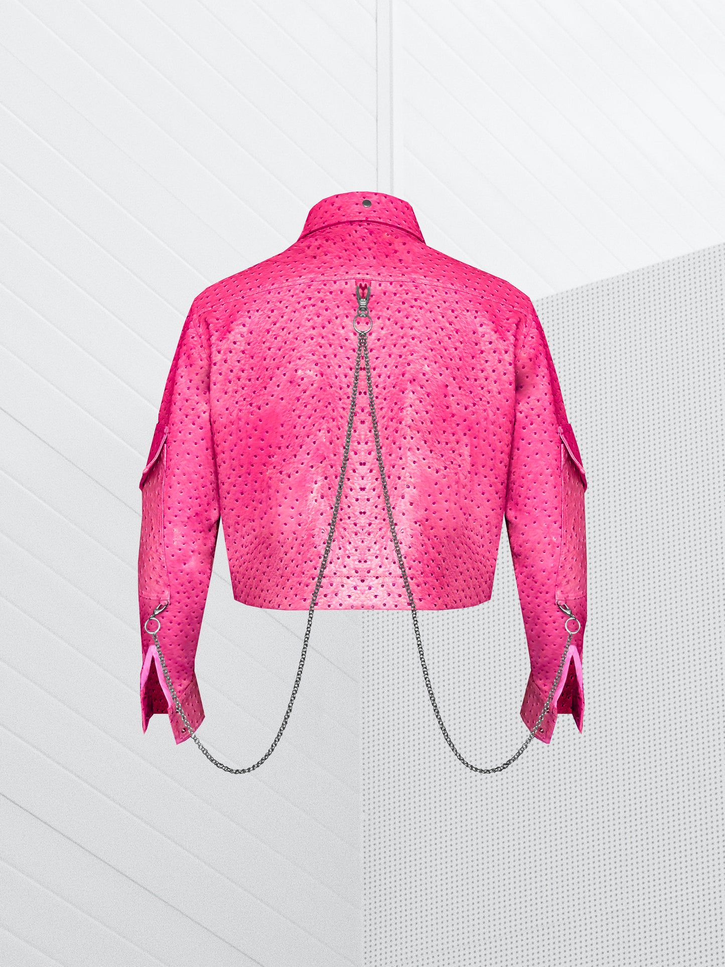 W ESSENTIAL PINK AVESTRUX CROP JACKET