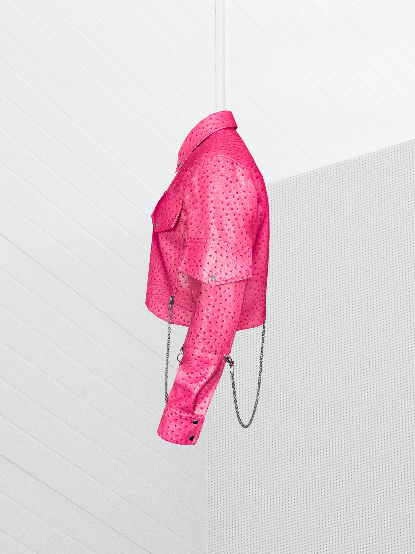 W ESSENTIAL PINK AVESTRUX CROP JACKET