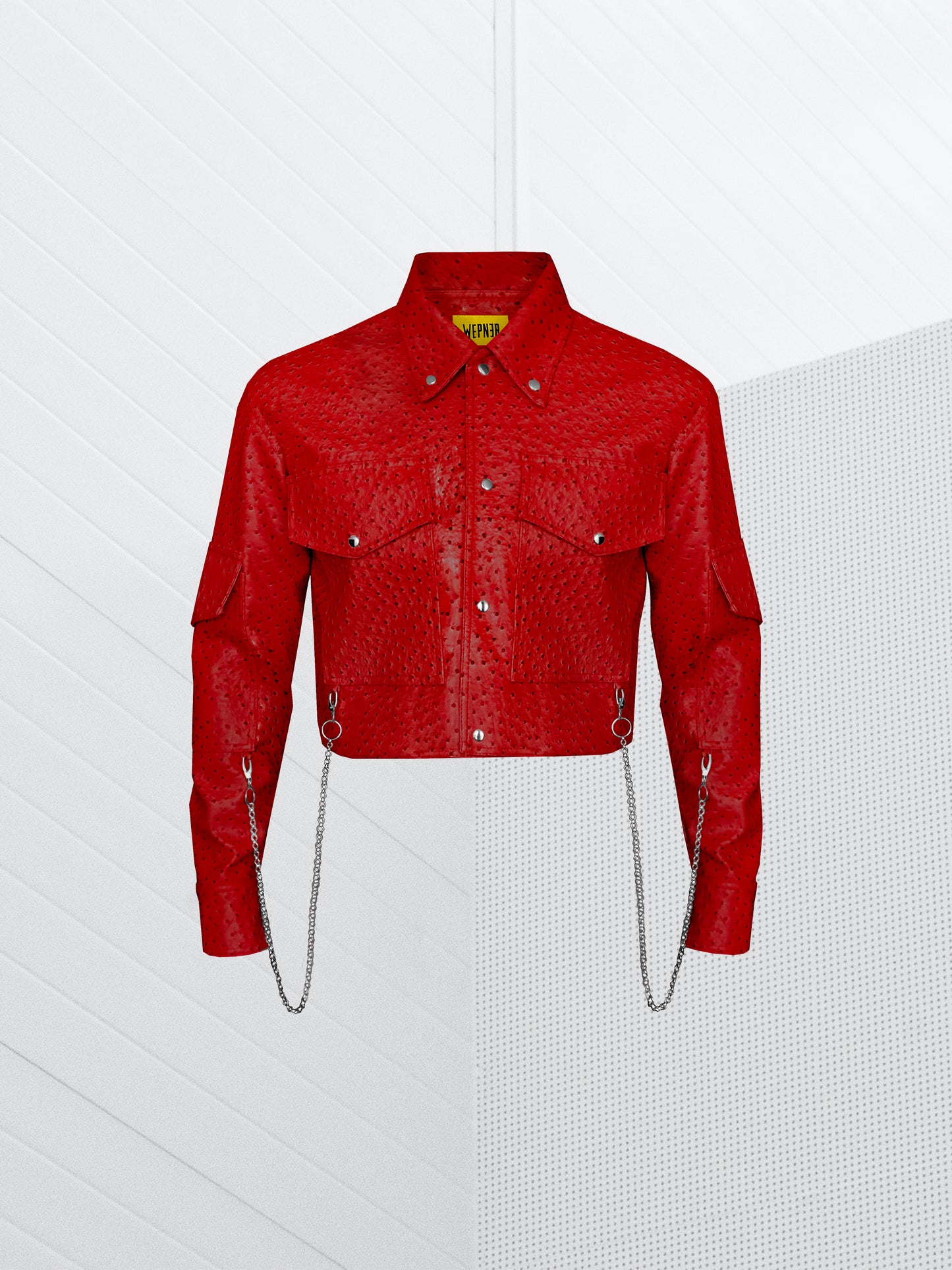 W ESSENTIAL RED AVESTRUX CROP JACKET