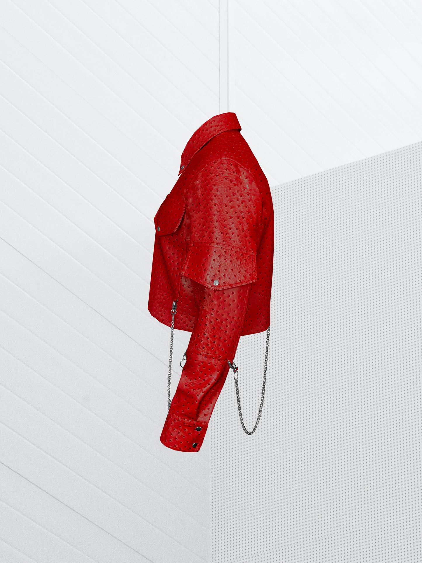 W ESSENTIAL RED AVESTRUX CROP JACKET